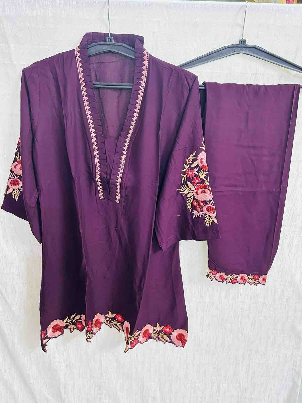 Floral V-neck Cord-set